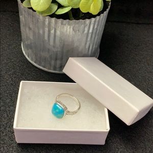 Turquoise and Silver Ring with Gift Box, Size 7